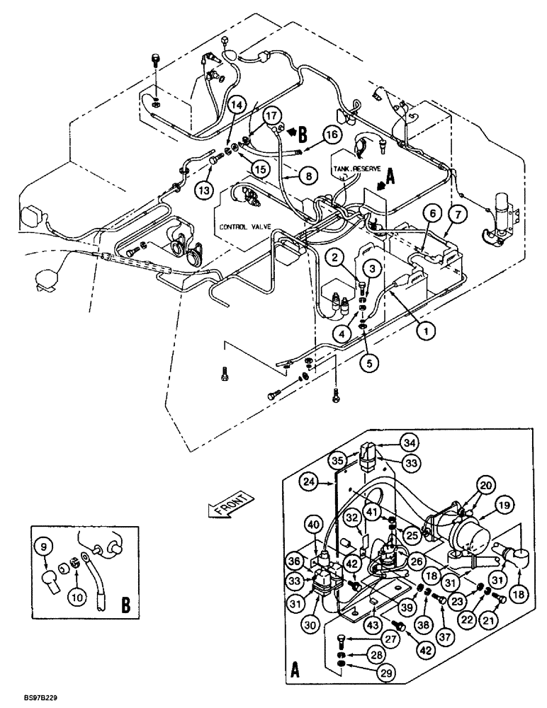 Схема запчастей Case 9030B - (4-16) - BATTERY CABLES, ENGINE GROUND CABLE AND BATTERY RELAY, P.I.N. DAC03#2001 AND AFTER (04) - ELECTRICAL SYSTEMS