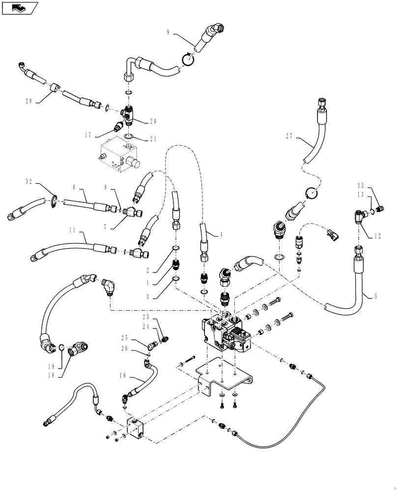 Схема запчастей Case 821F - (41.200.06[02]) - JOYSTICK STEERING, HYDRAULICS (41) - STEERING