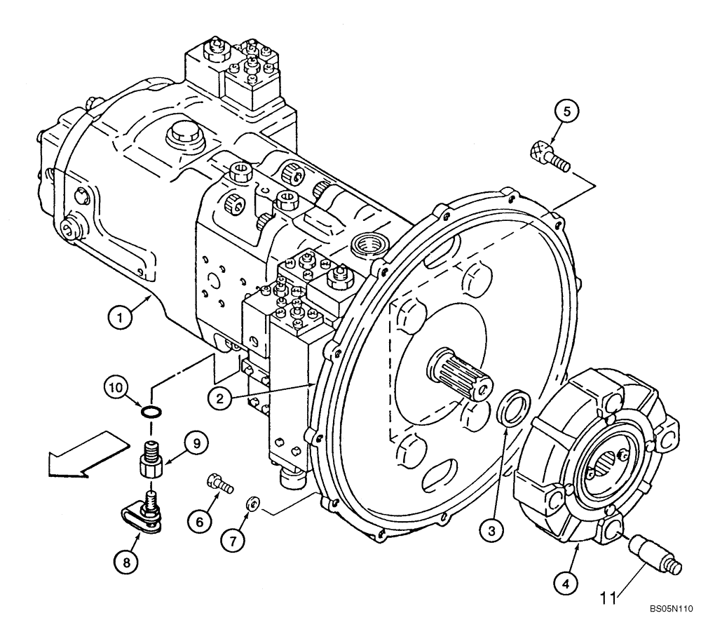 Схема запчастей Case 9040 - (8-04) - HYDRAULIC PUMP AND COUPLING (08) - HYDRAULICS