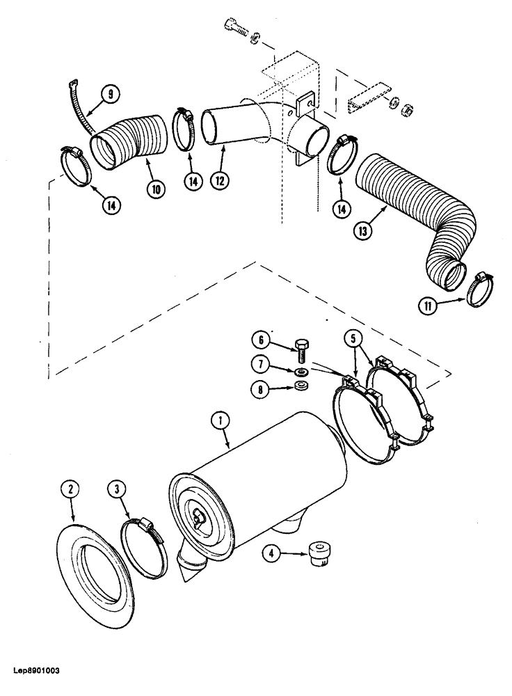 Схема запчастей Case 688 - (2-08) - AIR INTAKE PARTS (02) - ENGINE