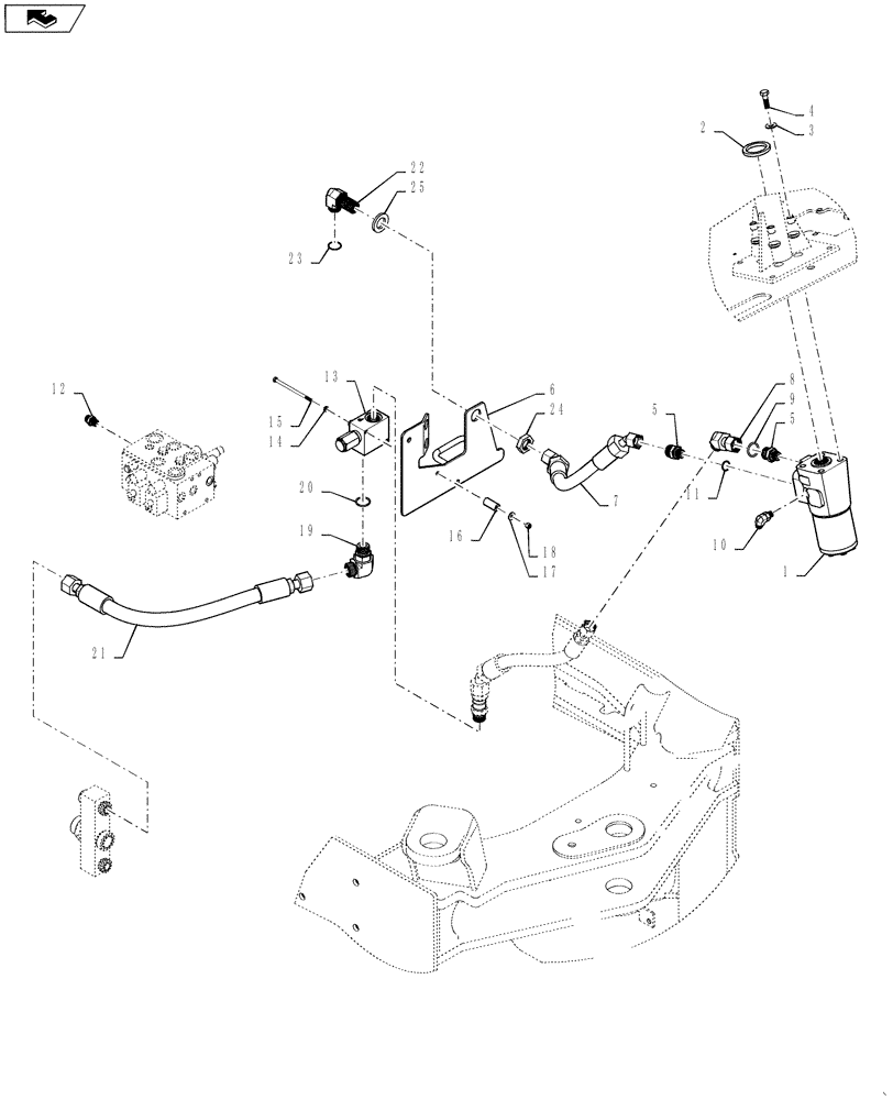 Схема запчастей Case 521F - (41.200.01) - STANDARD STEERING RETURN LINE (41) - STEERING