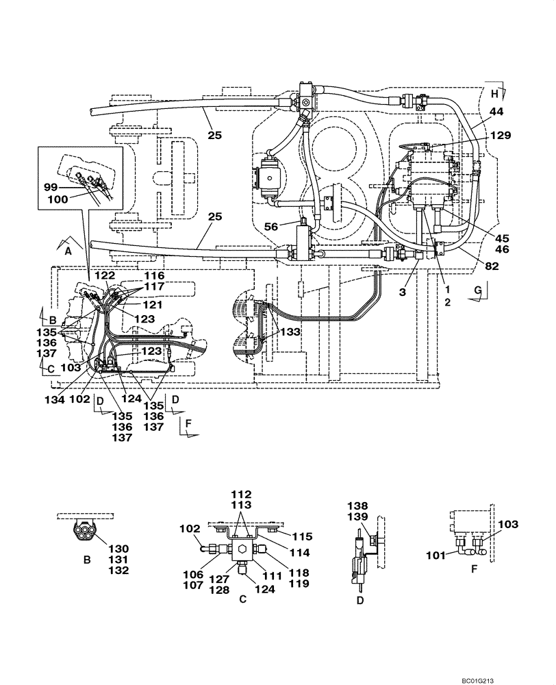 Схема запчастей Case CX800 - (08-45) - HYDRAULICS - MULTIFUNCTION AUXILIARY (08) - HYDRAULICS