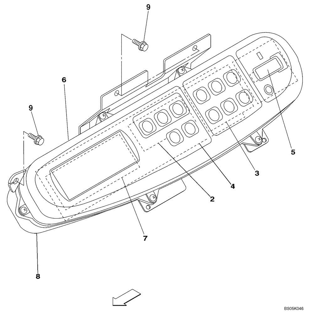 Схема запчастей Case CX700 - (04-010-00[01]) - MONITOR ASSY - INSTRUMENT PANEL (04) - ELECTRICAL SYSTEMS