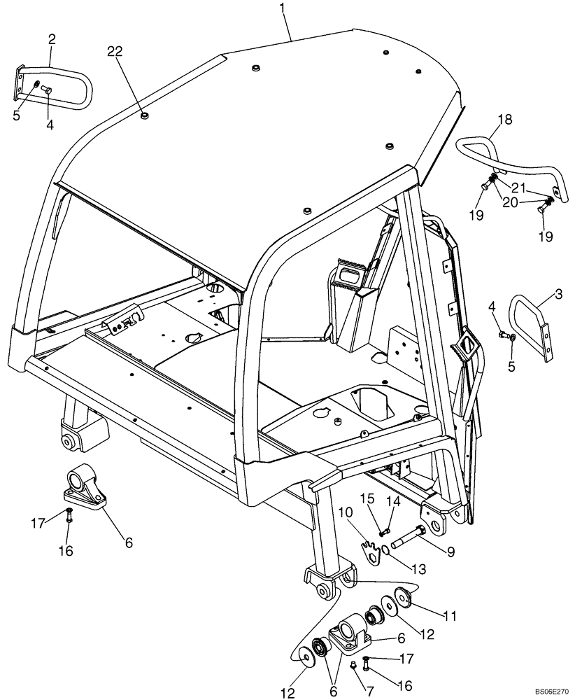 Схема запчастей Case 1150K - (09-18) - CANOPY, ROPS - FRAME, MOUNTING AND GRAB HANDLES (09) - CHASSIS/ATTACHMENTS