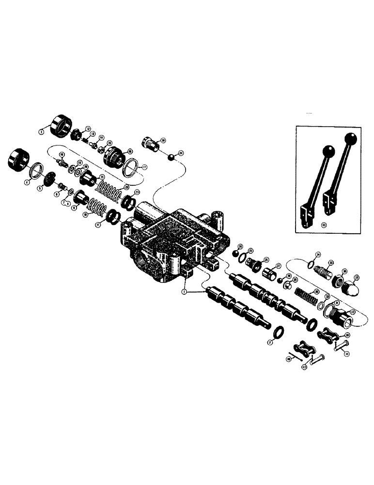 Схема запчастей Case 320 - (24) - 38256 LOADER HYDRAULIC CONTROL VALVE (00) - COMPLETE MACHINE