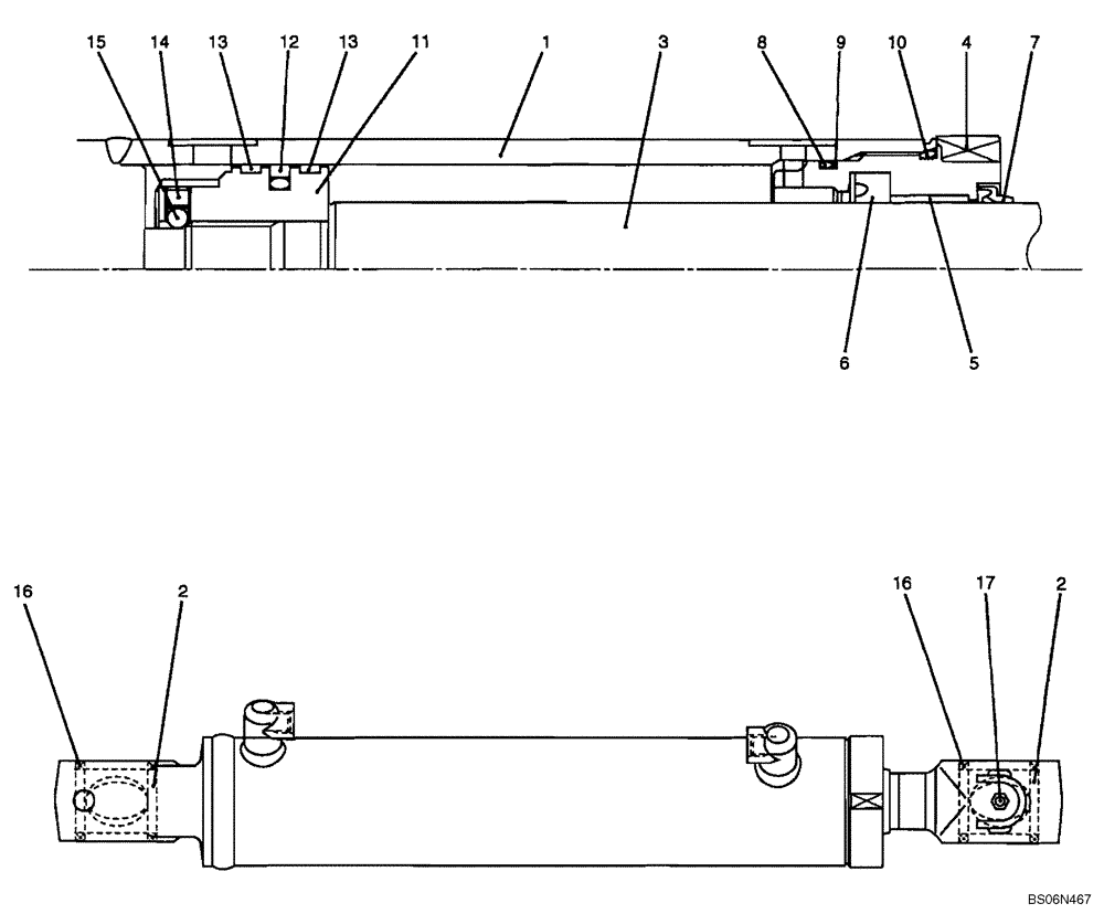 Схема запчастей Case CX17B - (08-026[00]) - CYLINDER ASSY, SWING (PU01V00028F1) (35) - HYDRAULIC SYSTEMS