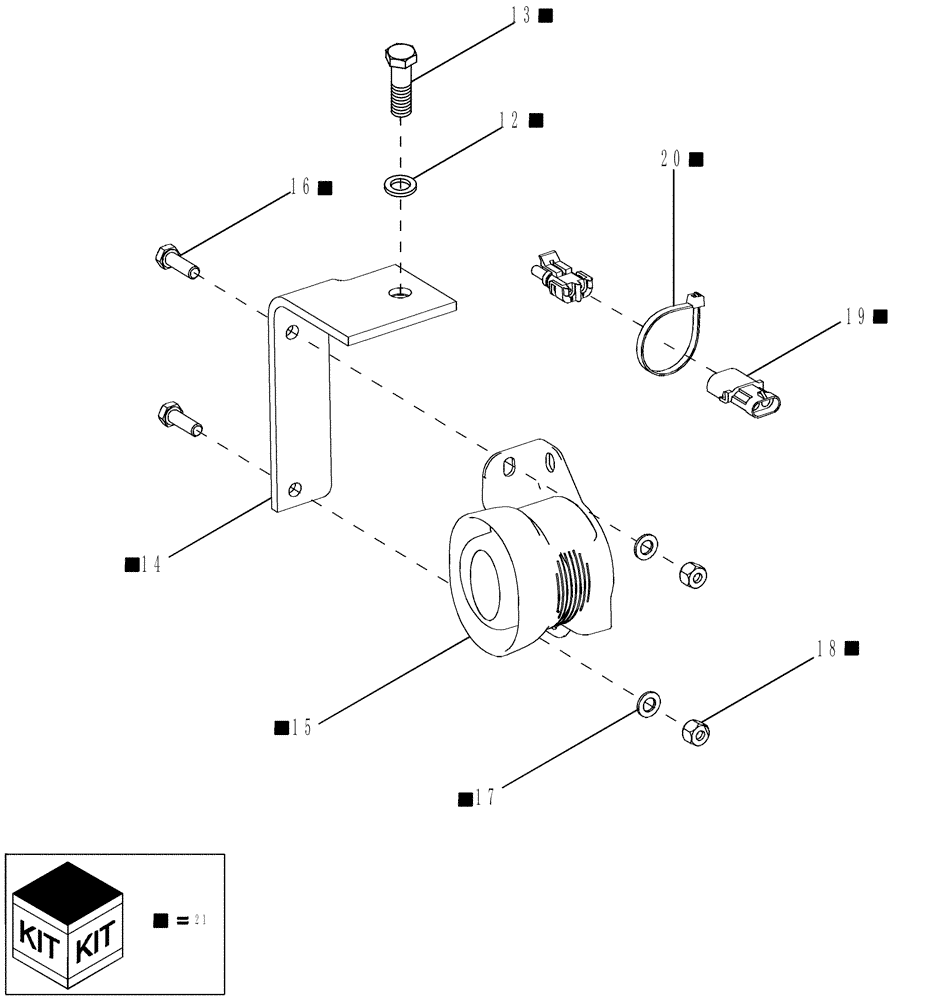 Схема запчастей Case 590SM - (04-17) - HORN - ALARM, BACKUP (04) - ELECTRICAL SYSTEMS