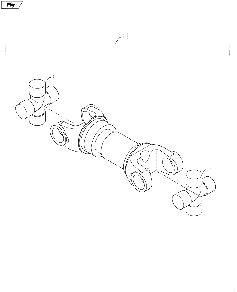 Схема запчастей Case 521F - (23.314.02) - DRIVE SHAFT, REAR (23) - FOUR WHEEL DRIVE SYSTEM