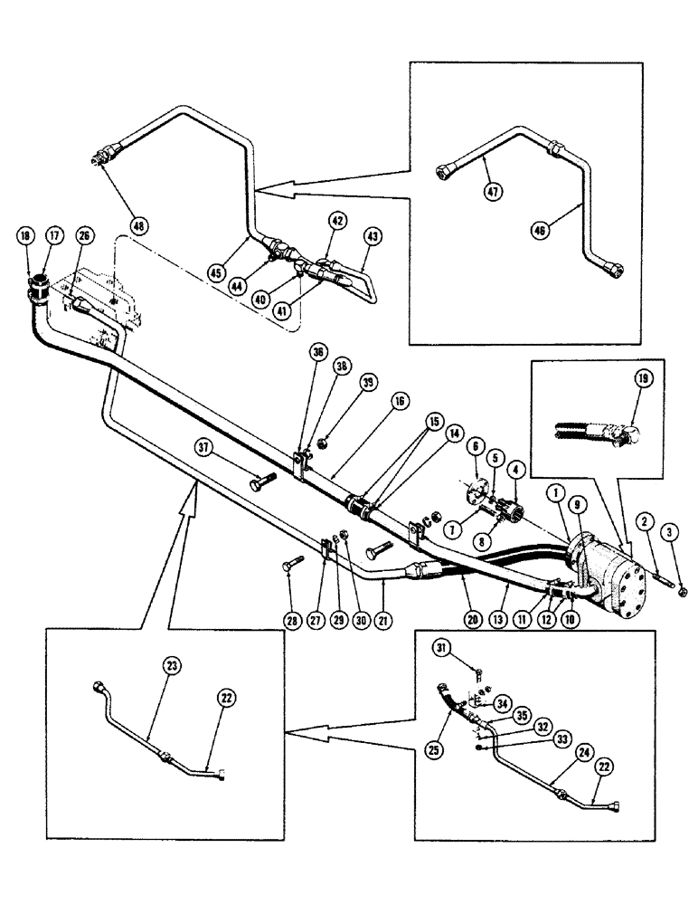 Схема запчастей Case 800 - (204) - TERRALOADR PRIMARY HYDRAULICS, (FRONT HINGE ONLY) (07) - HYDRAULIC SYSTEM