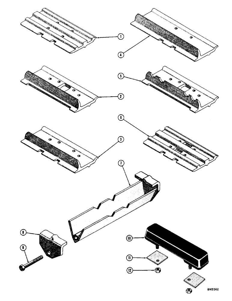 Схема запчастей Case 800 - (136) - TRACK SHOES (STANDARD AND OPTIONAL) (04) - UNDERCARRIAGE