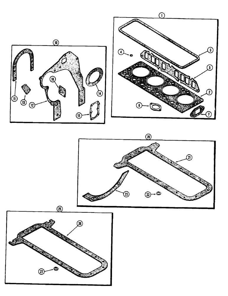 Схема запчастей Case 480CK - (048) - ENGINE GASKET KITS, (148B) SPARK IGNITION ENGINE 