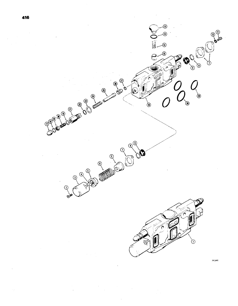 Схема запчастей Case 850 - (416) - D66222 DOZER TILT SECTION, (CS&S # WU1030-1) (07) - HYDRAULIC SYSTEM