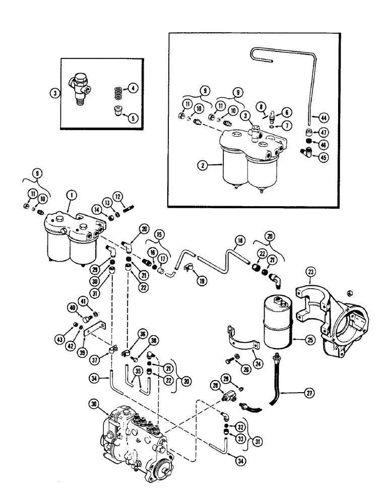 Схема запчастей Case 750 - (020) - FUEL INJECTION FILTER SYSTEM, (267) DIESEL ENGINE (01) - ENGINE