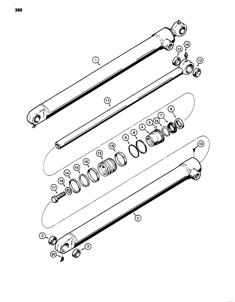 Схема запчастей Case 480D - (368) - G101208 AND G101209 LOADER BUCKET CYLINDERS (35) - HYDRAULIC SYSTEMS