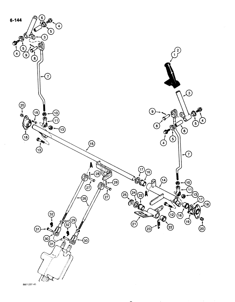 Схема запчастей Case 1825 - (6-144) - LOADER CONTROLS (06) - POWER TRAIN