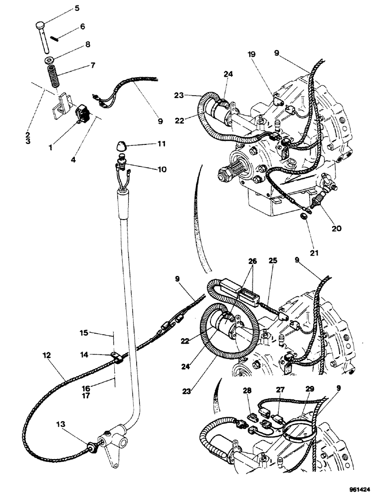 Схема запчастей Case 580G - (076) - POWER SHUTTLE ELECTRICAL CIRCUIT (04) - ELECTRICAL SYSTEMS