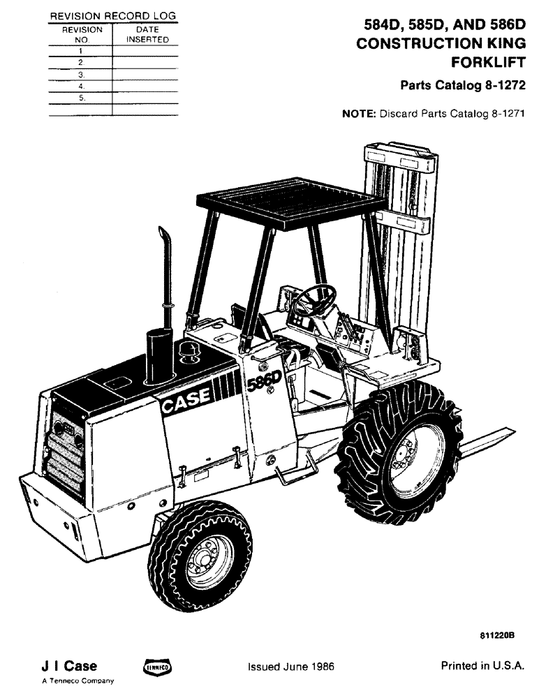 Схема запчастей Case 585D - (001) - REVISION RECORD LOG (05) - SERVICE & MAINTENANCE