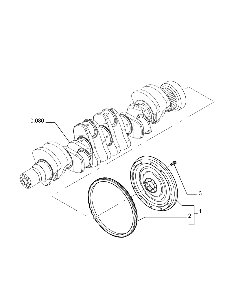 Схема запчастей Case 1850K - (0.083[01]) - FLYWHEEL - ENGINE (01) - ENGINE