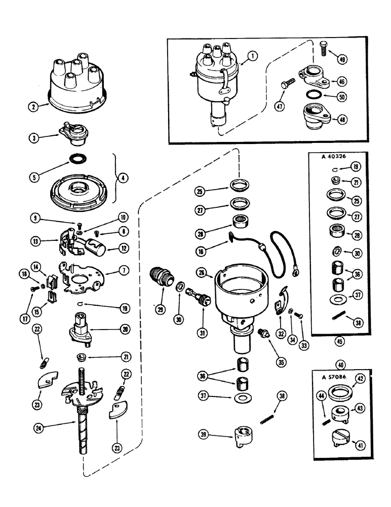 Схема запчастей Case 680CK - (073C) - A24506 DISTRIBUTOR, (251) SPARK IGNITION ENGINE, USED PRIOR TO ENGINE SN. 2173890 