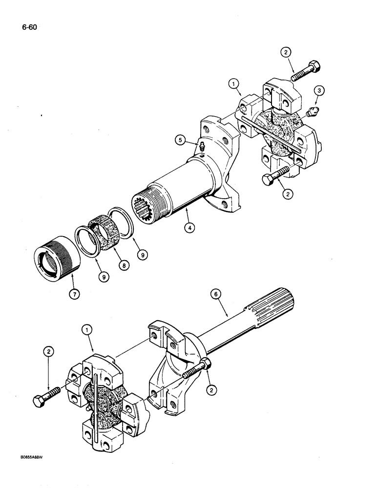 Схема запчастей Case 780D - (6-60) - REAR AXLE DRIVESHAFT (06) - POWER TRAIN