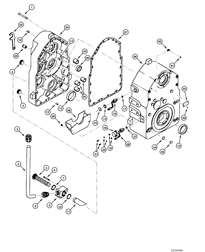 Схема запчастей Case 885 - (06.15[00]) - TRANSMISSION - MAIN HOUSING (06) - POWER TRAIN