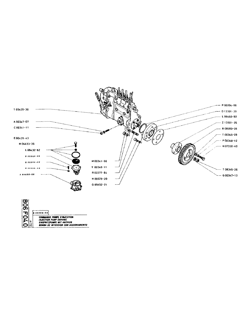 Схема запчастей Case TC45 - (035) - INJECTION PUMP DRIVING 