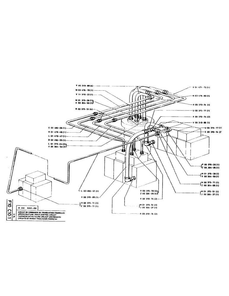 Схема запчастей Case GC120 - (049) - UPPERSTRUCTURE TRACK CONTROL CIRCUIT 