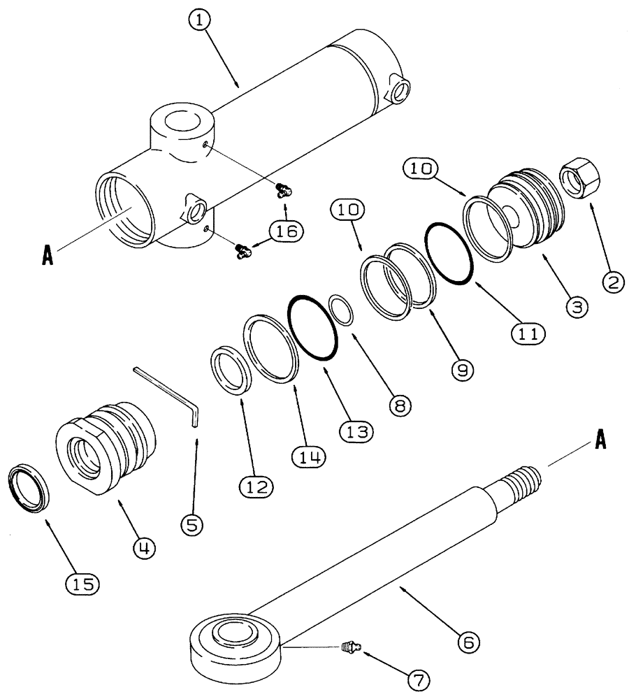 Схема запчастей Case 460 - (8-098) - PLOW SWING CYLINDER ASSEMBLY, 135825A1, P75 PLOW (08) - HYDRAULICS