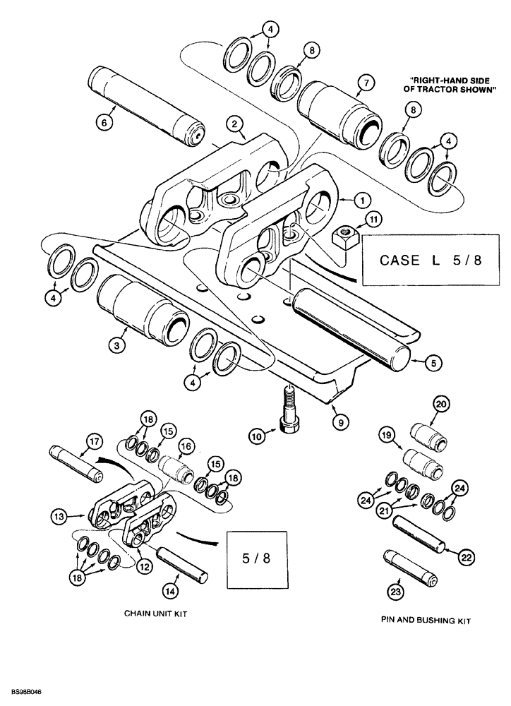 Схема запчастей Case 850G - (5-13A) - SEALED TRACK CHAIN (OPTIONAL) WITH 5/8 INCH MOUNTING HARDWARE (04) - UNDERCARRIAGE