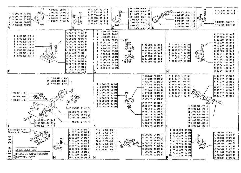 Схема запчастей Case 75C - (F00 A01.0) - CONNECTIONS (07) - HYDRAULIC SYSTEM