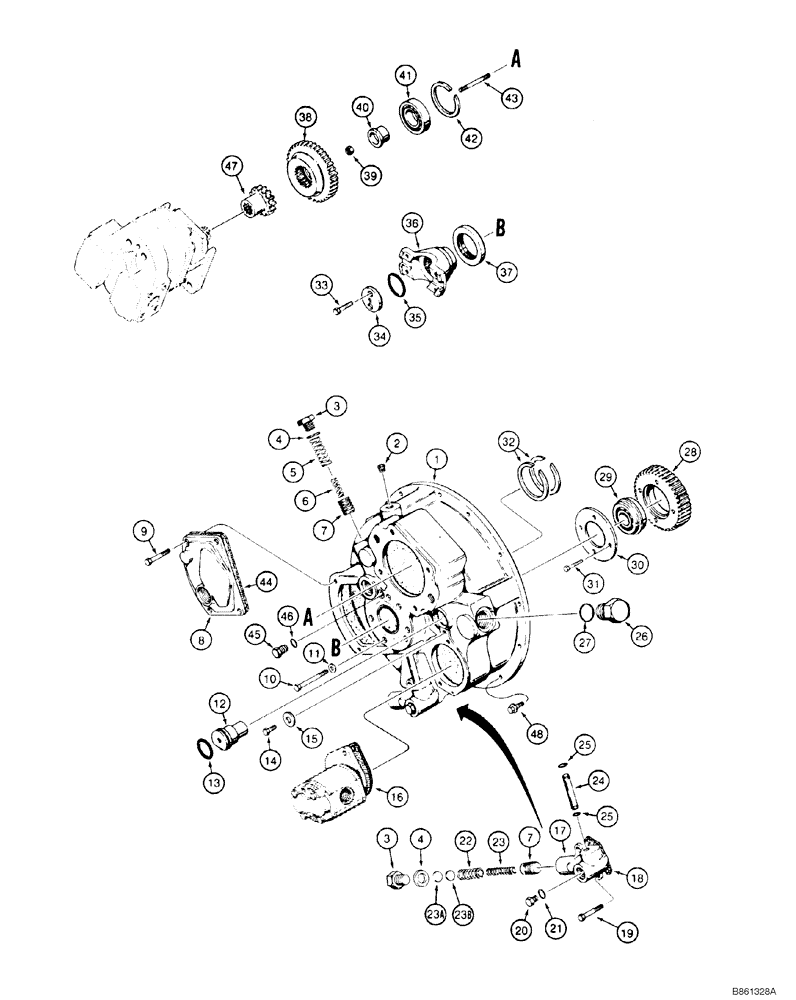 Схема запчастей Case 1150H_IND - (06-01) - TORQUE CONVERTER (06) - POWER TRAIN