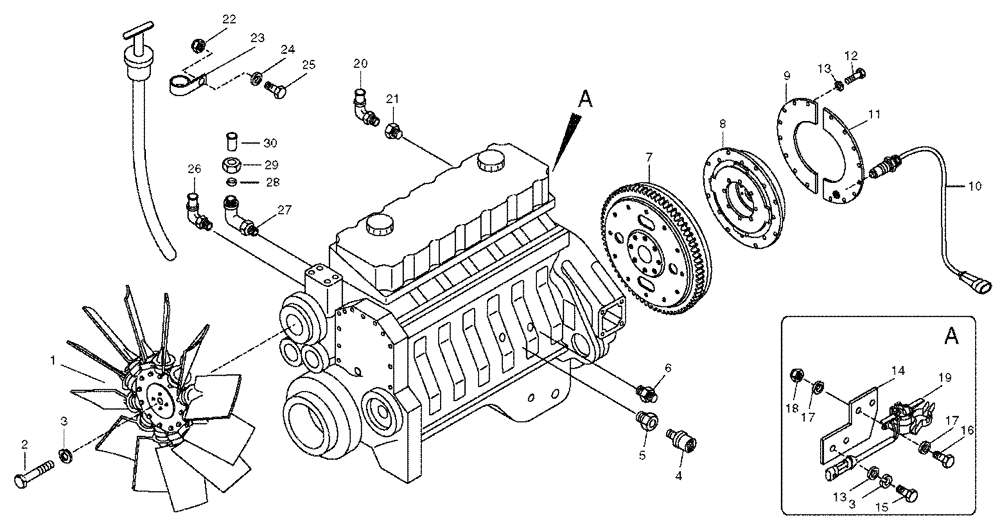 Схема запчастей Case 330 - (02A00000574[01]) - ENGINE - ACCESSORIES (01) - ENGINE