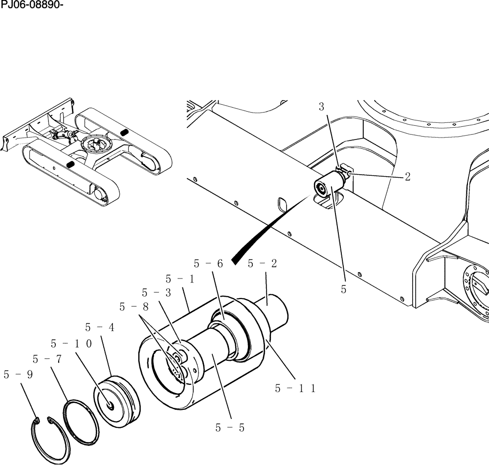 Схема запчастей Case CX50B - (374-01[1]) - ROLLER ASSEMBLY, UPP (48) - TRACKS & TRACK SUSPENSION