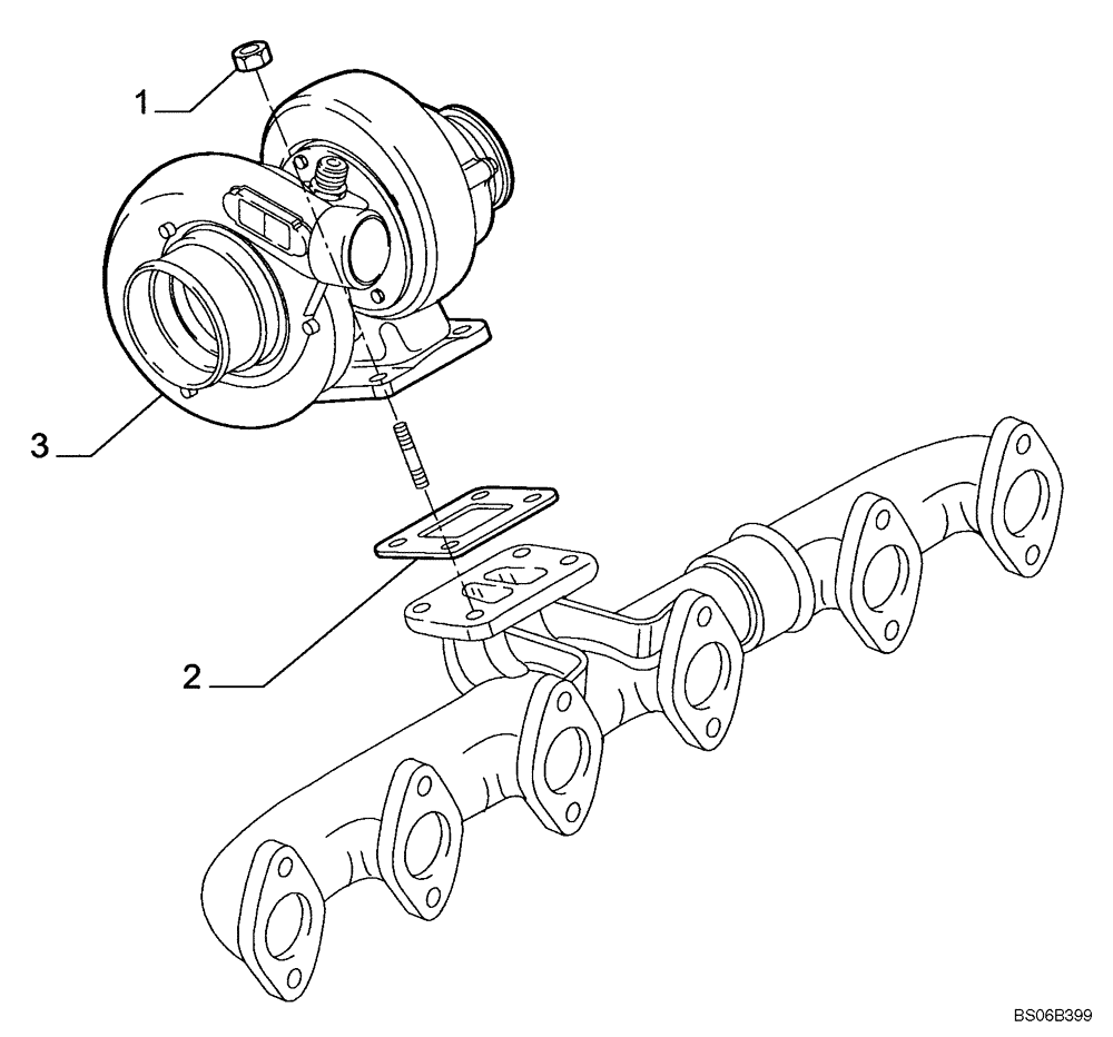 Схема запчастей Case 821E - (02-17) - TURBOCHARGER (02) - ENGINE