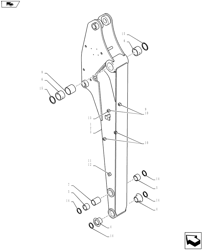 Схема запчастей Case CX55BMSR - (03-016[00]) - ARM ASSY 1.66M (ROTARY NIBBLER & BREAKER) (84) - BOOMS, DIPPERS & BUCKETS