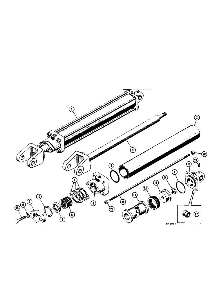 Схема запчастей Case 1000 - (268[1]) - 70449 BULLDOZER TILT HYDRAULIC CYLINDER (07) - HYDRAULIC SYSTEM