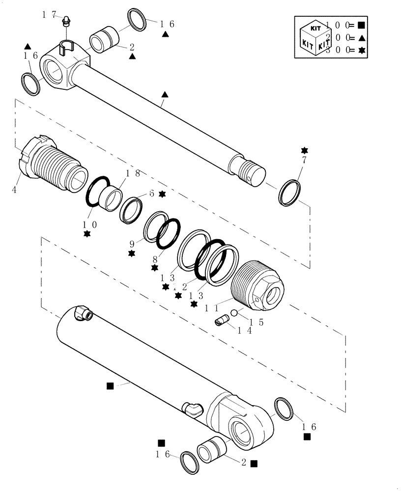 Схема запчастей Case CX31B - (1.035A[01]) - CYLINDER ASSY, SWING - COMPONENTS (35) - HYDRAULIC SYSTEMS