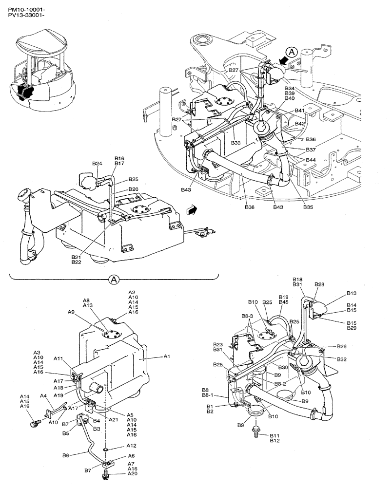 Схема запчастей Case CX27B PV13 - (01-012) - TANK ASSEMBLY, FUEL (CANOPY) (05) - SUPERSTRUCTURE