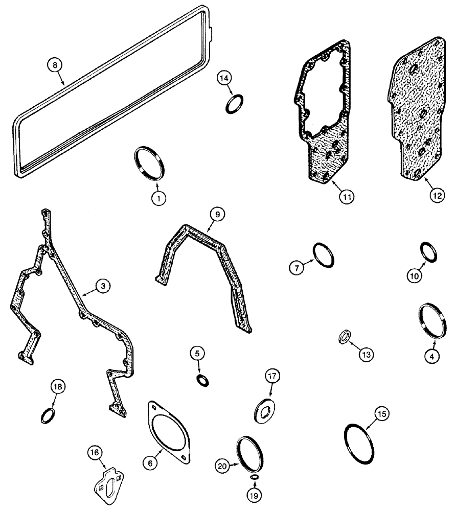 Схема запчастей Case 1150H - (02-23) - GASKET KIT (02) - ENGINE