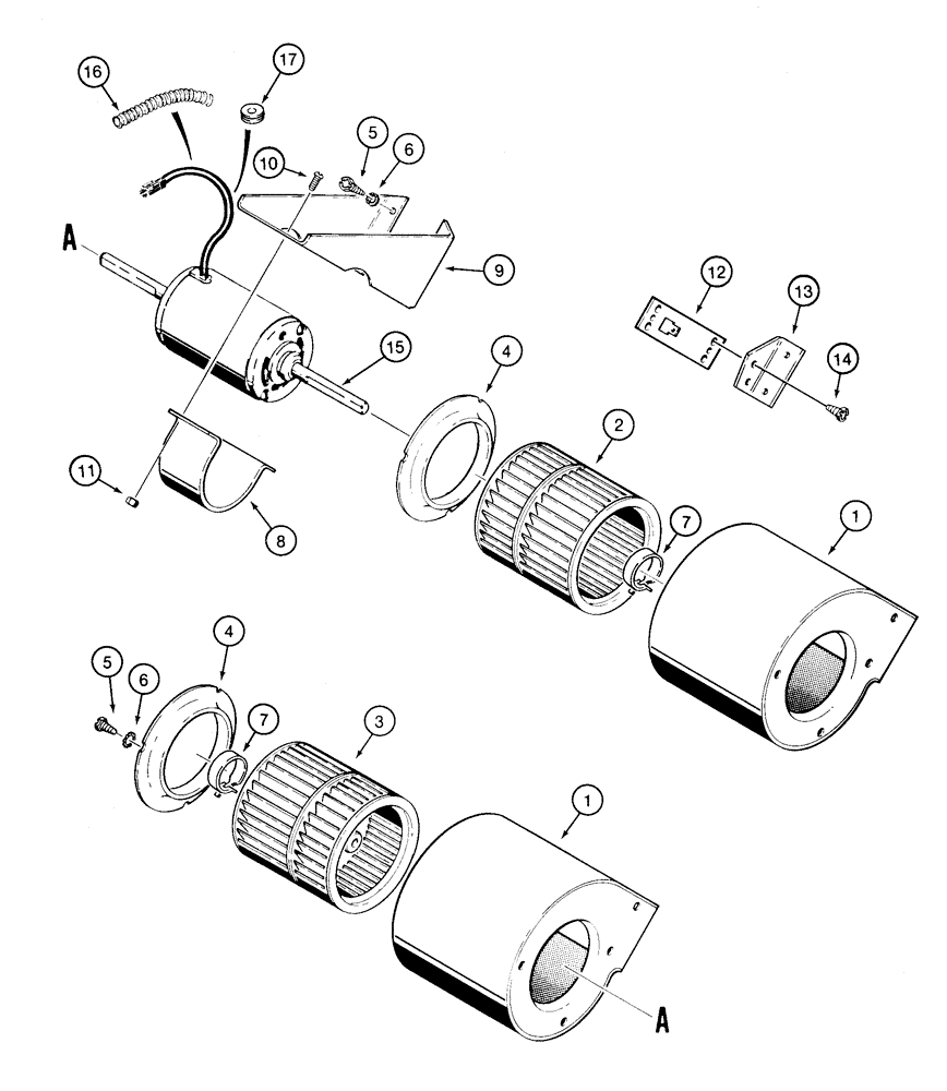 Схема запчастей Case 1150H - (04-20) - BLOWER - CAB (04) - ELECTRICAL SYSTEMS