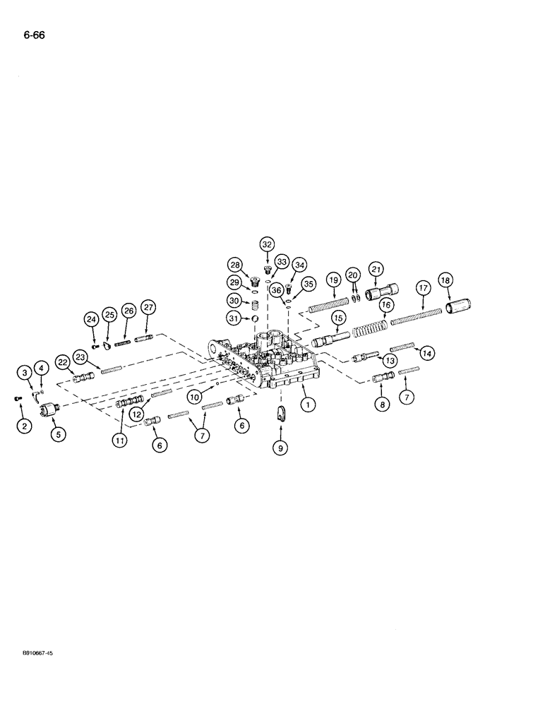 Схема запчастей Case 721 - (6-66) - TRANSMISSION ASSEMBLY, CONTROL VALVE, P.I.N. JAK0022758 & AFTER (06) - POWER TRAIN