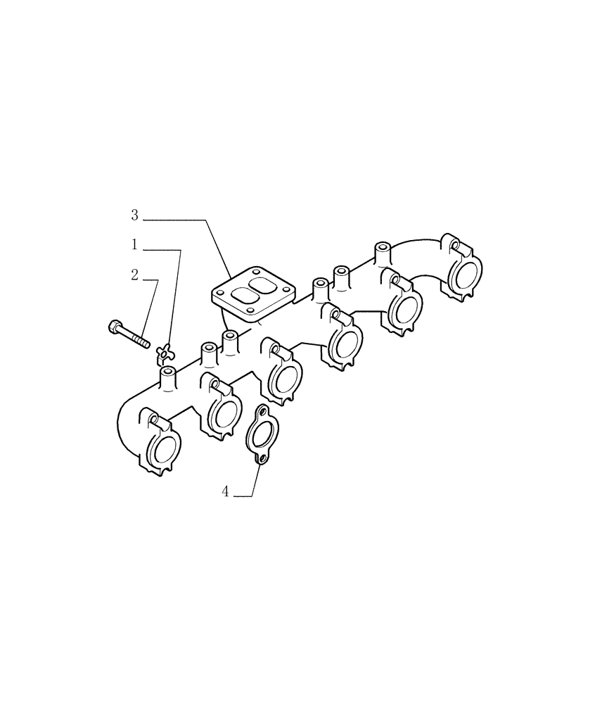 Схема запчастей Case 1850K - (0.077[01]) - EXHAUST MANIFOLD (01) - ENGINE