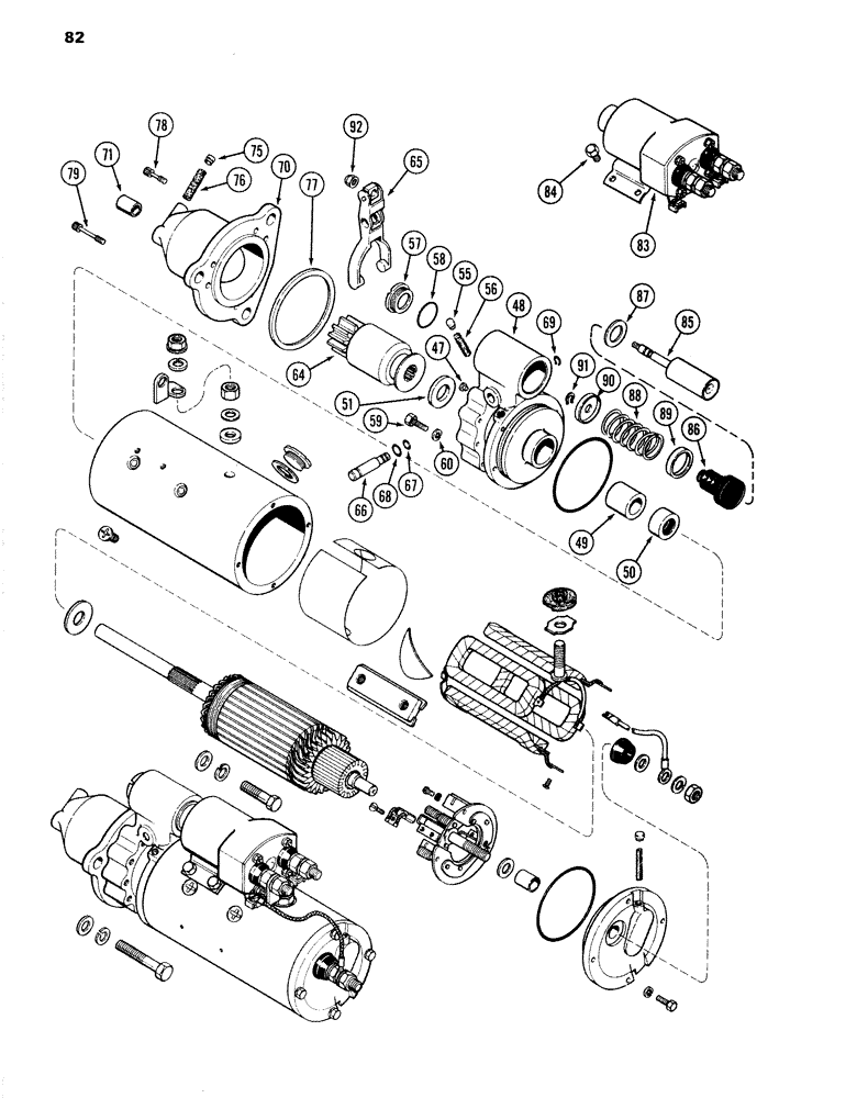 Схема запчастей Case 1280 - (082) - R45968 STARTER, 504BDT DIESEL ENGINE (06) - ELECTRICAL SYSTEMS