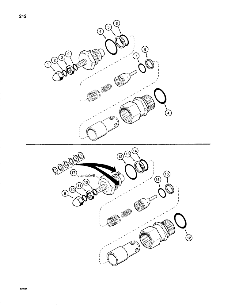 Схема запчастей Case 1280 - (212) - CIRCUIT RELIEF VALVES (07) - HYDRAULIC SYSTEM