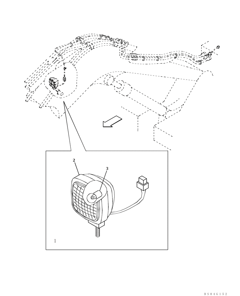 Схема запчастей Case CX80 - (04-12) - LAMP, WORK - STANDARD BOOM (04) - ELECTRICAL SYSTEMS