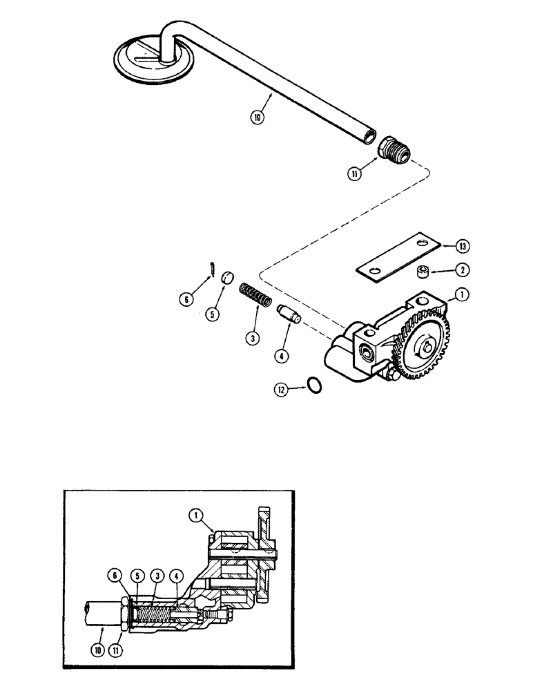 Схема запчастей Case W10E - (022) - OIL PUMP, (401B) DIESEL ENGINE (02) - ENGINE