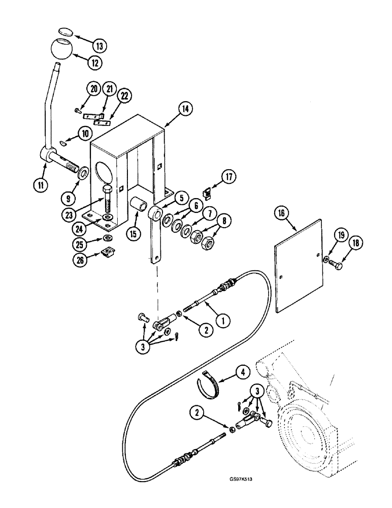 Схема запчастей Case 220B - (3-12) - THROTTLE AND FUEL SHUTOFF CONTROLS, P.I.N. 74441 THROUGH 74597, P.I.N. 03201 AND AFTER (03) - FUEL SYSTEM