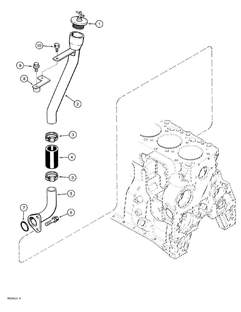 Схема запчастей Case 9030 - (2-36) - ENGINE OIL FILL ASSEMBLY, 6T-590 ENGINE (02) - ENGINE