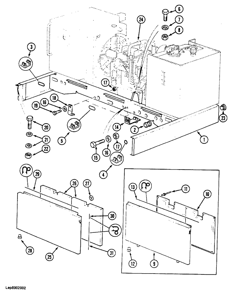 Схема запчастей Case 688 - (9-010) - ENGINE FRAME AND ACCESS COVERS (09) - CHASSIS