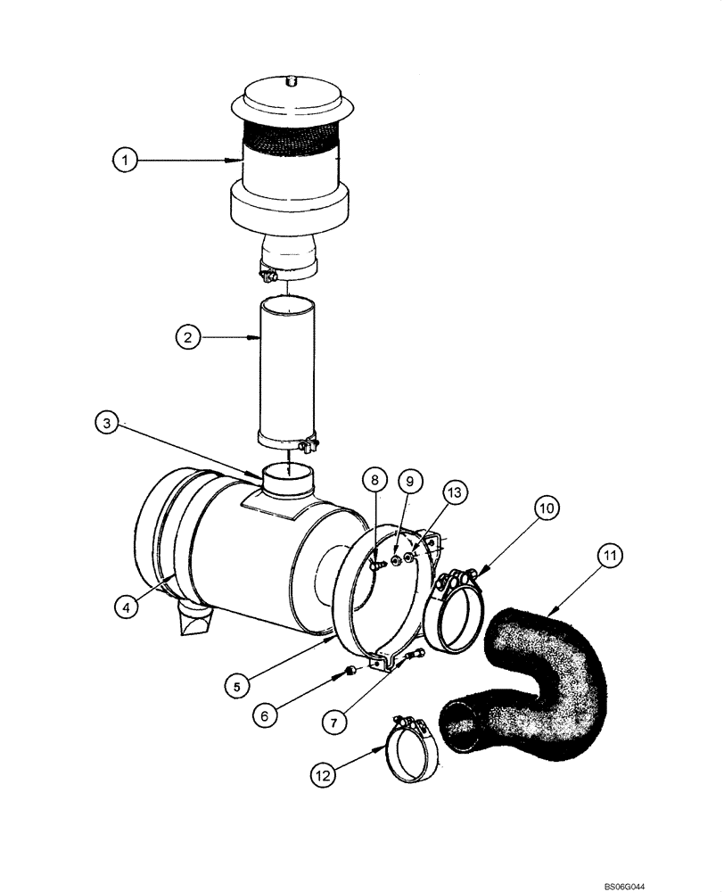 Схема запчастей Case 865 - (02.07A[00]) - AIR CLEANER - MOUNTING (SN N5AF04004 - ) (02) - ENGINE